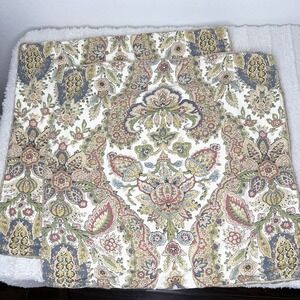 Pottery Barn Pillow Covers Florentine Paisley Set Of Two Jute Trim 21" X 20.75"